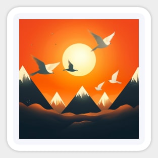 Twilight Flight – Hmong Mountains & Sky Sticker